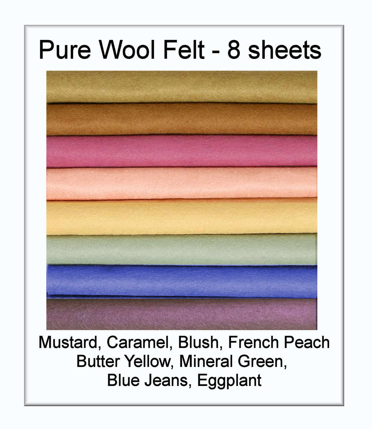 Pure Wool Felt - harvest colours - 8 squares