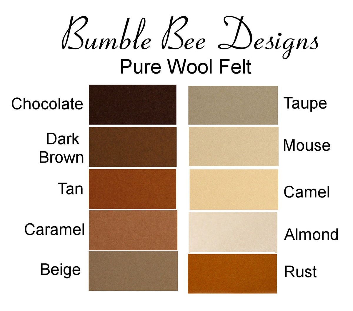 Pure Wool Felt - Brown Shades