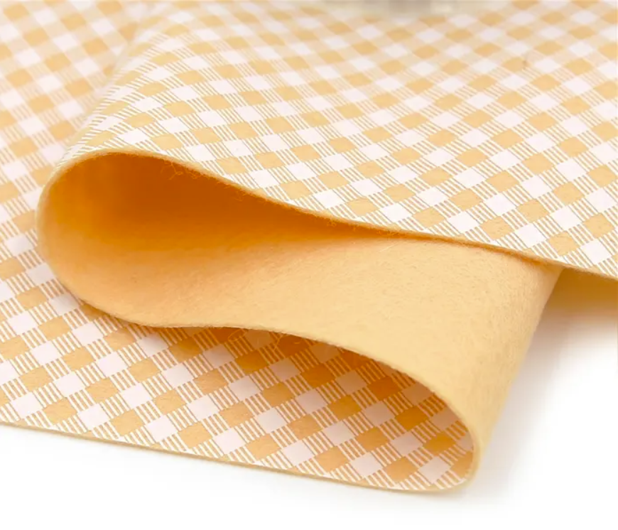 100% Pure Wool Felt - Gingham felt spring shades - non ravelling