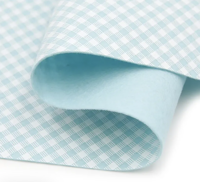 100% Pure Wool Felt - Gingham felt spring shades - non ravelling