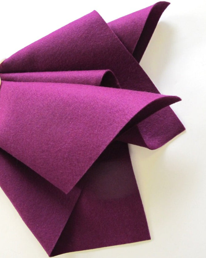 100% Pure Wool Felt - Dark Berry