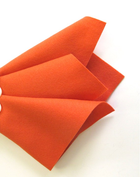 100% Pure Wool Felt - Dark Orange