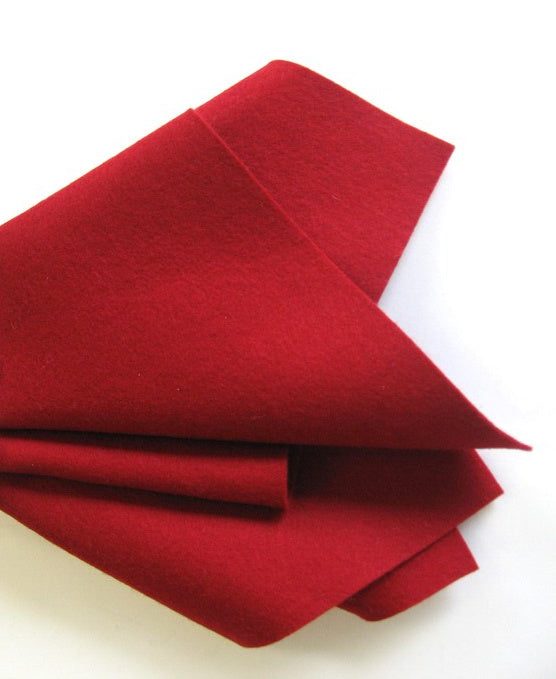 100% Pure Wool Felt - Dark red
