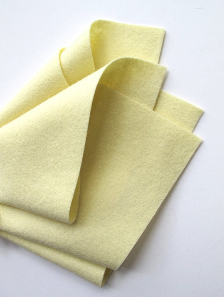 100% Pure Wool Felt - Pale Lemon