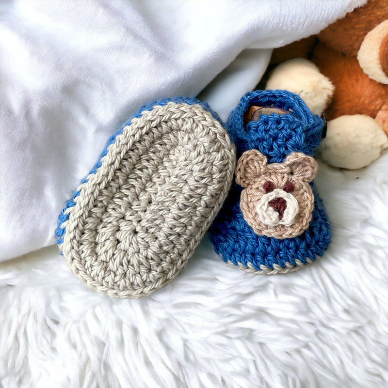Teddy Bear Booties, Crochet Baby Booties That Stay On