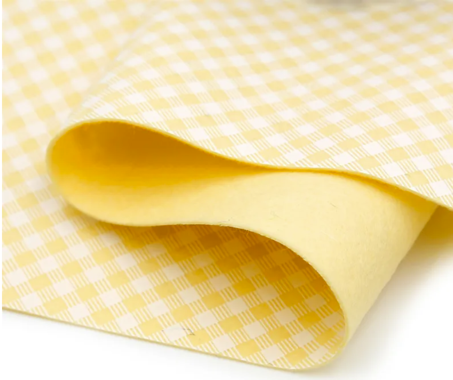 100% Pure Wool Felt - Gingham felt spring shades - non ravelling