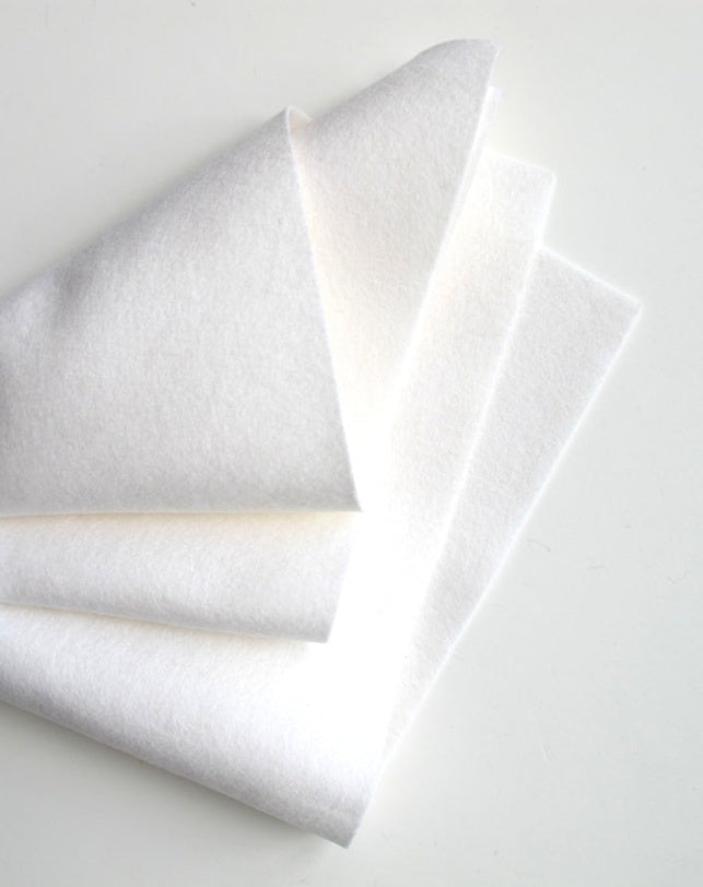 100% Pure Wool Felt - White