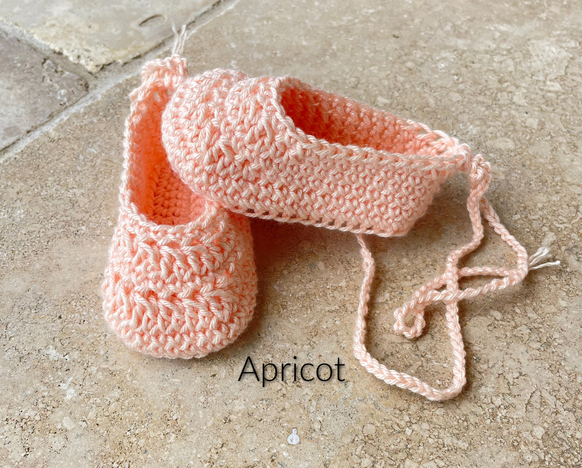 Ballerina Baby Shoes - Crochet Baby Ballerina Booties - Pure Cotton Booties