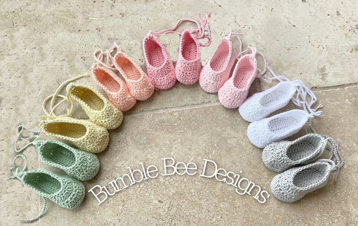 Ballerina Baby Shoes - Crochet Baby Ballerina Booties - Pure Cotton Booties