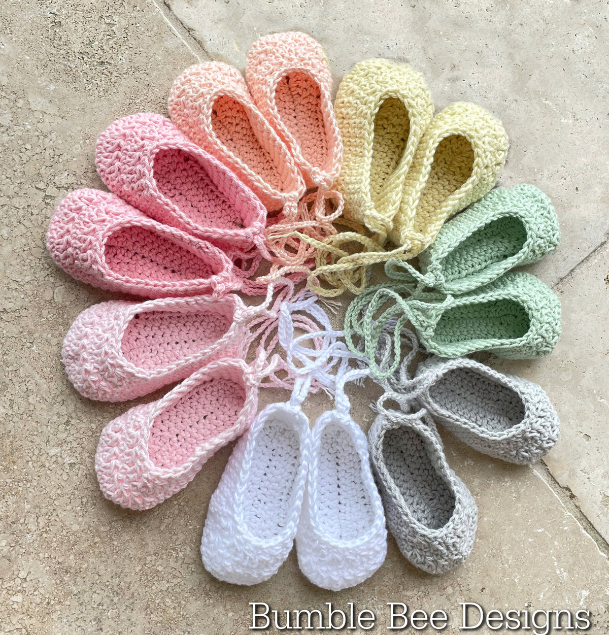 Ballerina Baby Shoes - Crochet Baby Ballerina Booties - Pure Cotton Booties