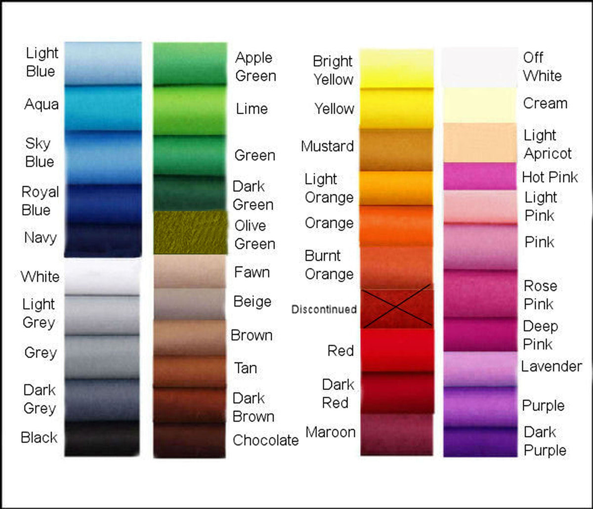 Felt Chemical Free - Choose your own colours - 100 x 180cm