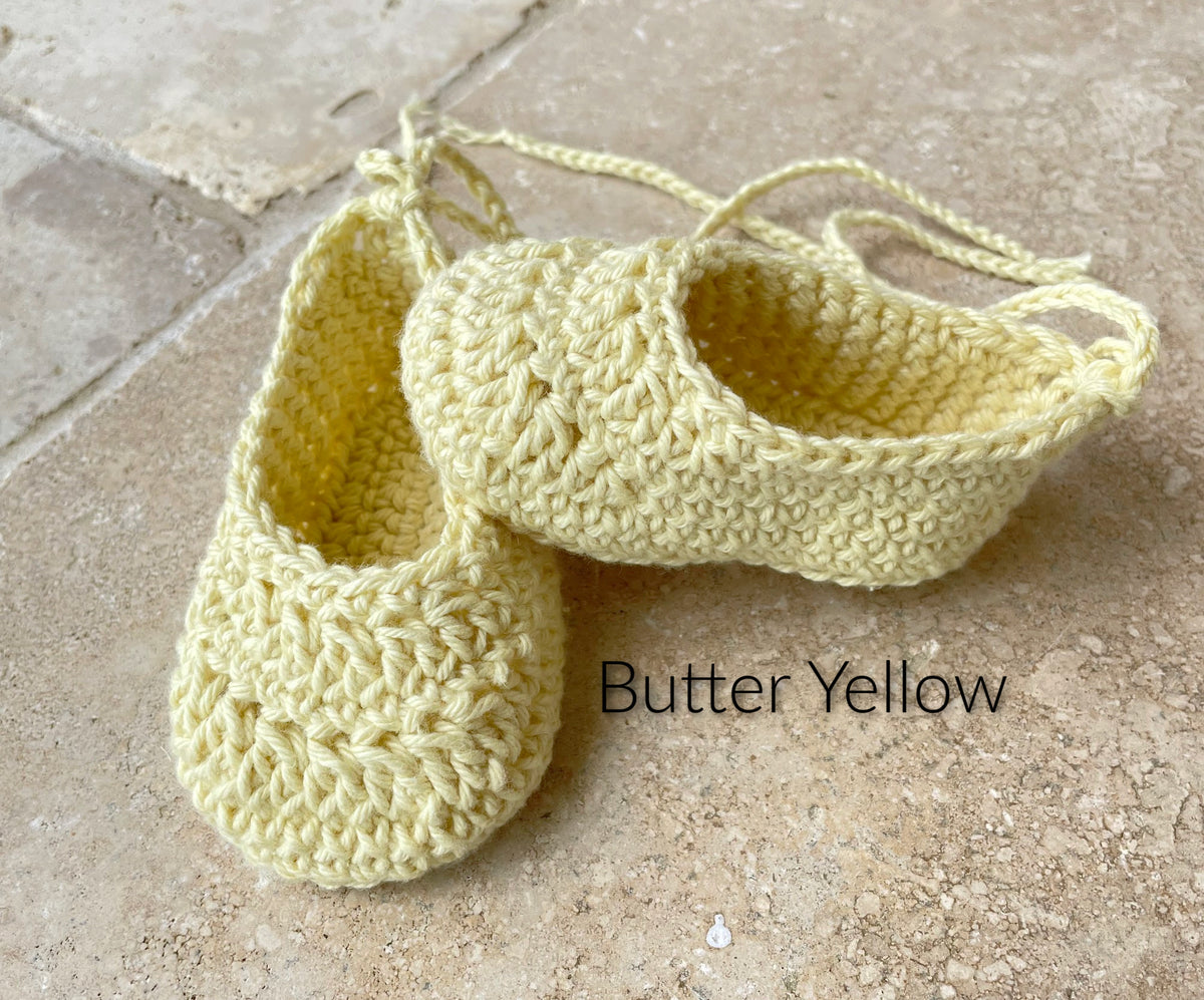 Ballerina Baby Shoes - Crochet Baby Ballerina Booties - Pure Cotton Booties