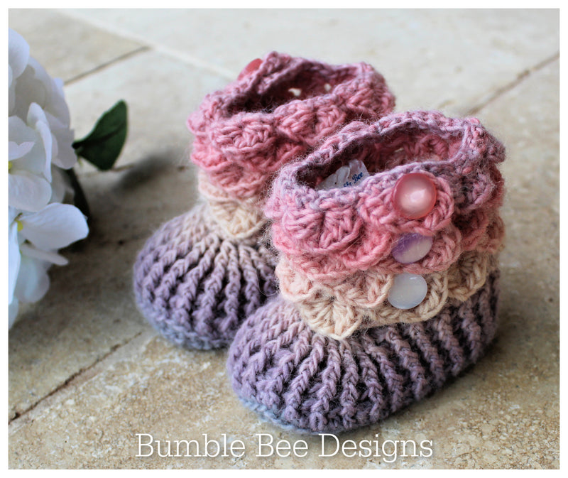 crocodile stitch baby booties that stay on - baby slippers - baby booties - new baby gift - rainbow - 6-12 months