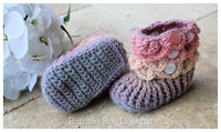 crocodile stitch baby booties that stay on - baby slippers - baby booties - new baby gift - rainbow - 6-12 months