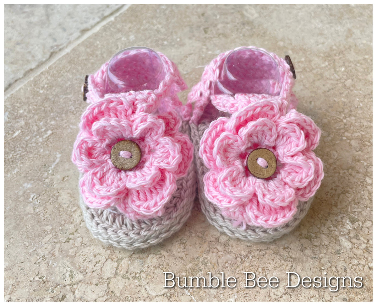 Crochet Flower baby sandals, gladiator sandals