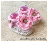 Crochet Flower baby sandals, gladiator sandals