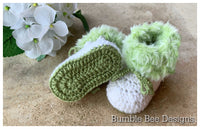 fur crochet baby booties, green fur booties, fur shoes, knitted boots, baby shower, faux fur, softest australian wool, slippers, 0-6 months
