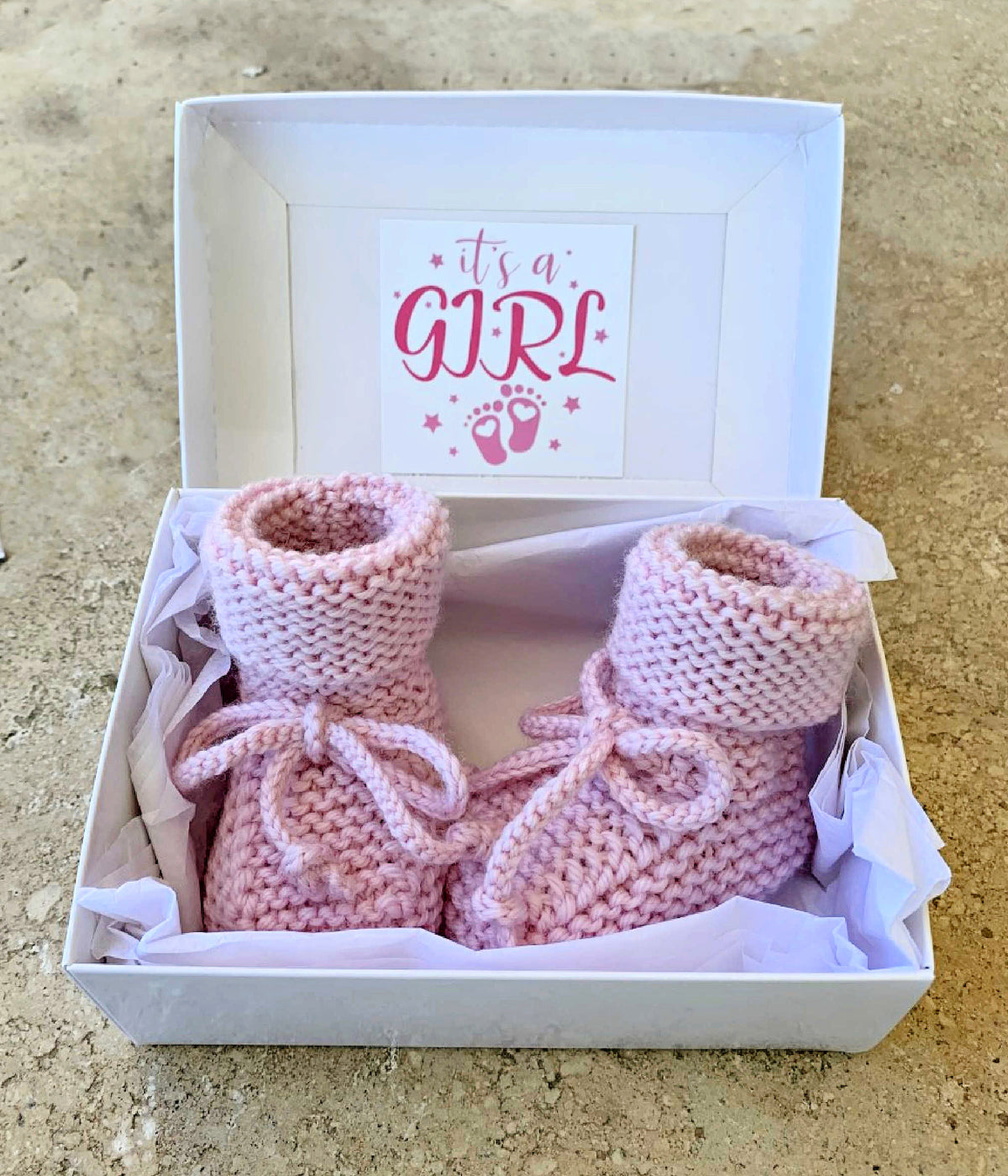 congratulations pregnancy gift for new mum, pink crochet baby booties, newborn baby gift, new baby girl gift, it's a girl coming home outfit