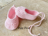 Ballerina Baby Shoes - Crochet Baby Ballerina Booties - Pure Cotton Booties