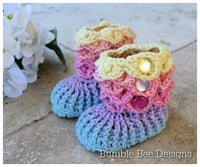 baby set - baby beanie - baby hat - rainbow baby booties - crochet baby booties & hat - crochet hat - crocodile stitch baby booties - pastel rainbow