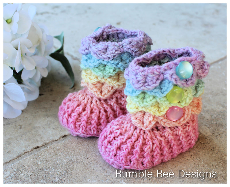 crocodile stitch baby booties that stay on, baby slippers, new baby gift, pastel rainbow booties