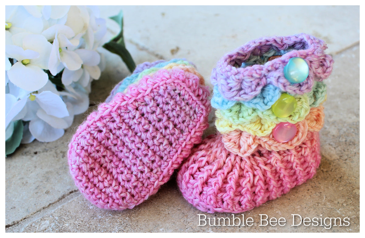 crocodile stitch baby booties that stay on, baby slippers, new baby gift, pastel rainbow booties