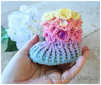 baby set - baby beanie - baby hat - rainbow baby booties - crochet baby booties & hat - crochet hat - crocodile stitch baby booties - pastel rainbow