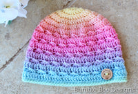 baby set - baby beanie - baby hat - rainbow baby booties - crochet baby booties & hat - crochet hat - crocodile stitch baby booties - pastel rainbow