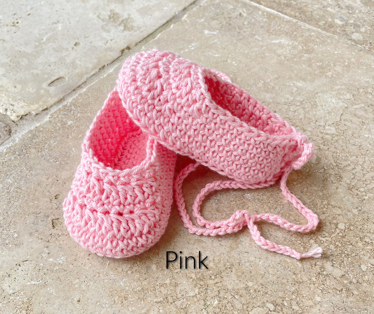 Ballerina Baby Shoes - Crochet Baby Ballerina Booties - Pure Cotton Booties