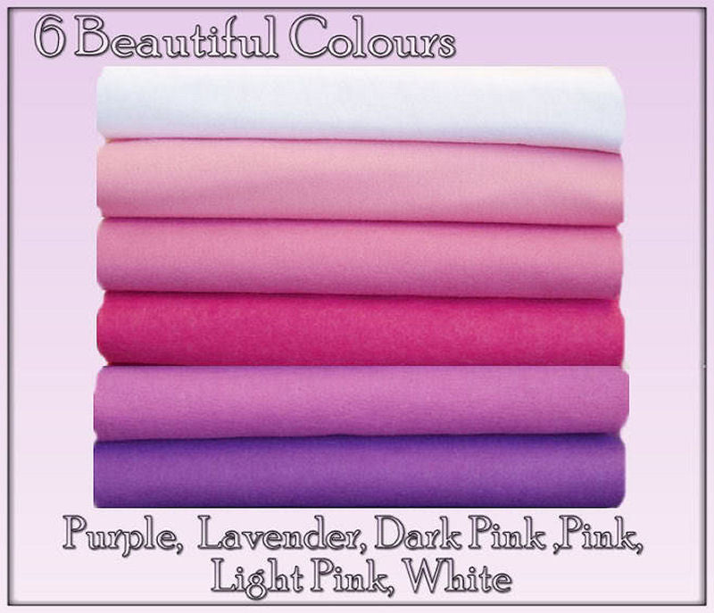 felt chemical free - 12 squares - purple & pink shades