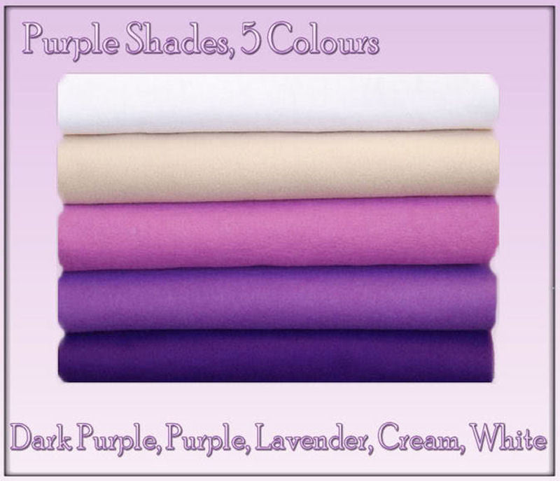 felt chemical free - 10 squares - purple shades