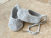 Ballerina Baby Shoes - Crochet Baby Ballerina Booties - Pure Cotton Booties