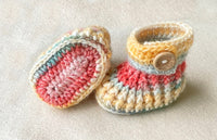 Crochet Baby Booties, Size 0-6 months