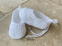 Ballerina Baby Shoes - Crochet Baby Ballerina Booties - Pure Cotton Booties